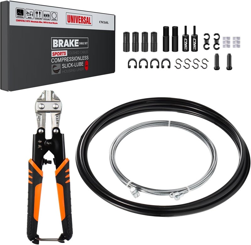 CNCLOL CNC Universal Bike Brake Cable Kit,Bicycle Brake Cable Set with Stainless Steel Wire Cutter-Front and Rear Brake Cable 2.5m with Oil Housing 3m for Mountain Bike/MTB/BMX/Road Bike. - Image 1